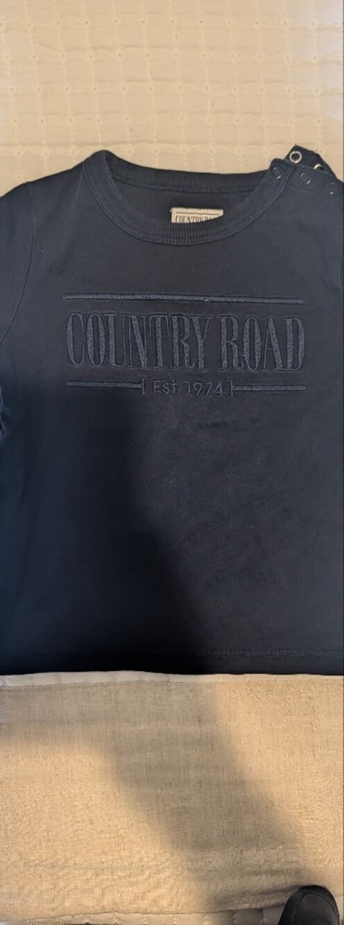 Country Road Deep Navy Embossed Logo T-Shirt